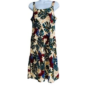 Hilo Hattie Hawaiian Original Tropical Palm Print Beach Dress Size S